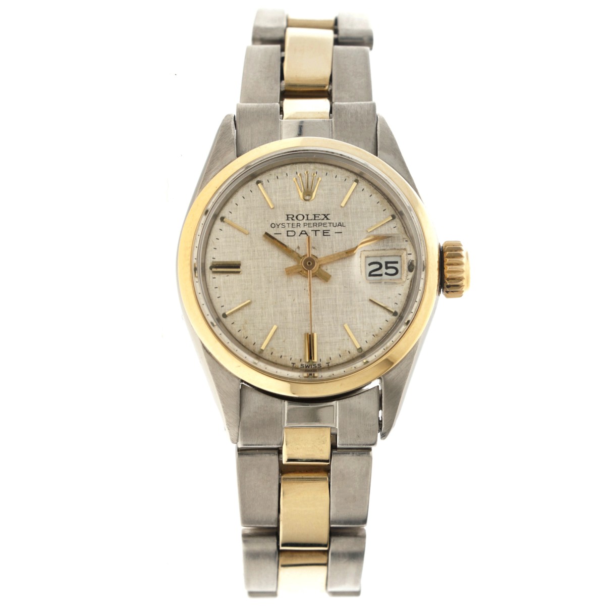 No Reserve - Rolex Oyster Perpetual Date 'Linen Dial' 6516 - Dames horloge - 1970.