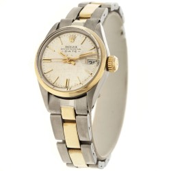 No Reserve - Rolex Oyster Perpetual Date 'Linen Dial' 6516 - Dames horloge - 1970.