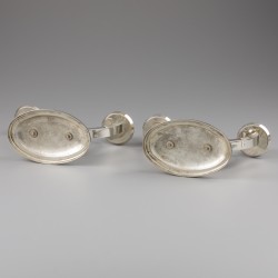 Art Deco kandelaars (2), België ca. 1920-1930, zilver.