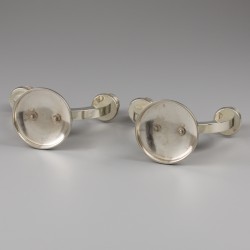 Art Deco kandelaars (2), België ca. 1920-1930, zilver.