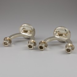 Art Deco kandelaars (2), België ca. 1920-1930, zilver.