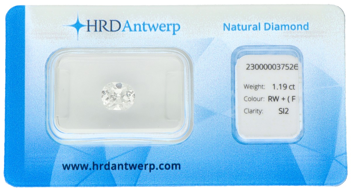 1.19 ct. HRD gecertificeerde natuurlijke diamant.