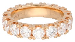 18K Roségouden alliance ring bezet met ca. 4 ct. diamanten.