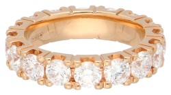 18K Roségouden alliance ring bezet met ca. 4 ct. diamanten.