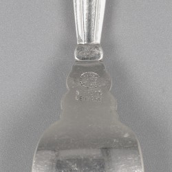 Georg Jensen lunchvorken (6), model Acorn, zilver. Ontworpen door Johan Rohde in 1915.