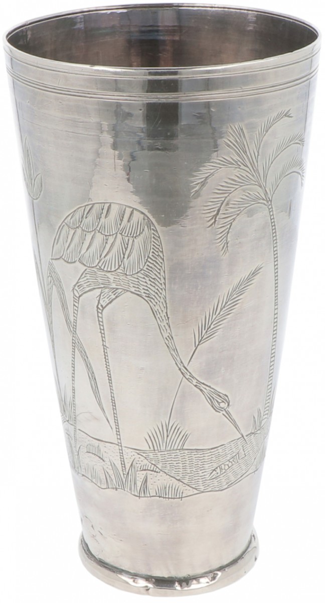 Bloemenvaas (export) zilver.