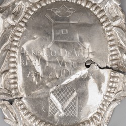 Koningsschild zilver, Henrico Devue, schutterskoning St. Jorisgilde 1778. Maastricht 1776-1778.