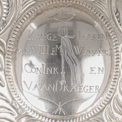 Koningsschild zilver, Willem Wijnants, schutterskoning St. Jorisgilde in 1780. Zilversmid Egidius Gilissen (1743-1791), Maastricht 1778/80.