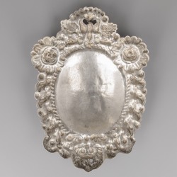 Koningsschild zilver, Hendericus Hustinx, schutterskoning St. Sebastiaangilde in 1841. Zilversmid Alexander Joseph Arnould (1826-1854), Maastricht ca. 1841.