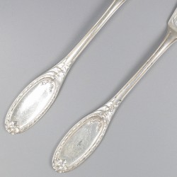 Art Nouveau visbestek (16), Société Parisienne d`Orfèvrerie, Parijs 1910-1914, zilver.