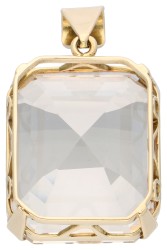 14K Geelgouden hanger met bergkristal van ca. 35.40 ct.