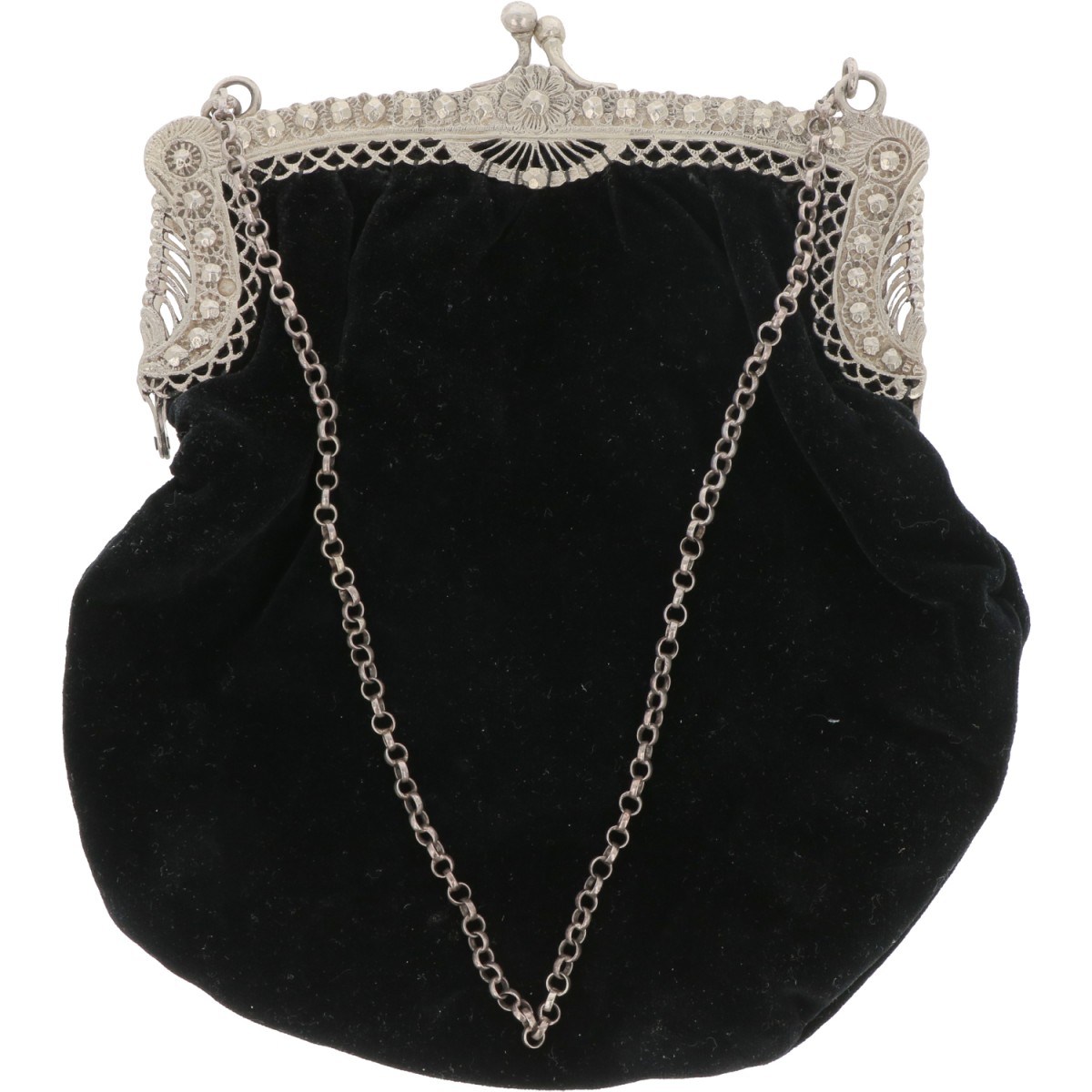 Beugeltas zilver.