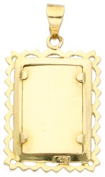 14K Geelgouden hanger met geschilderd portret in 18e eeuwse stijl