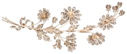 Antieke geelgouden multifunctionele broche / aigrette met oud geslepen diamanten 'en tremblant'.