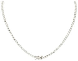 18K Witgouden rivière collier bezet met ca. 4.75 ct. diamant.