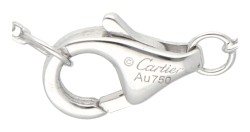 Cartier 18K witgouden 'Trinity' hanger aan collier bezet met ca. 0.43 ct. diamant.