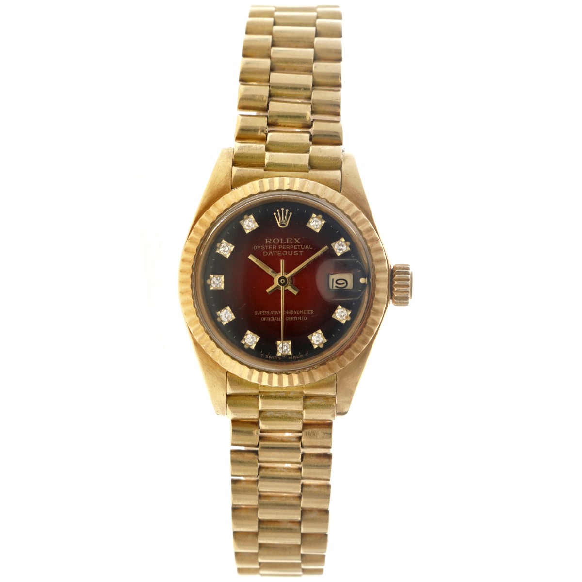 No Reserve - Rolex Datejust 18K. 'Red Vignette' 6917 - Dames horloge - ca. 1983.