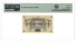 Belgium. 1 Franc. Banknote. Type 1916/1918. Type Top pop. - PMG 66EPQ