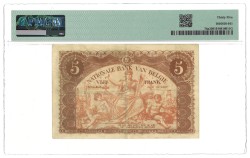 Belgium. 5 Francs. Banknote. Type 1914. - PMG 35