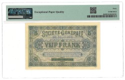 Belgium. 5 Francs. Banknote. Type 1915/1918. Type Very Rare. - PMG 40EPQ