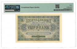 Belgium. 5 Francs. Banknote. Type 1915/1918. Type Very Rare. - PMG 40EPQ