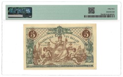 Belgium. 5 Francs. Baknknote. Type 1918/1921. - PMG 55