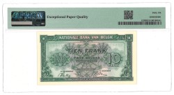 Belgium. 10 Francs. Banknote. Type 1943. Type Top pop. - PMG 66EPQ