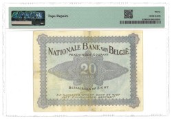 Belgium. 20 Francs. Banknote. 4 in higher grading. - PMG 30