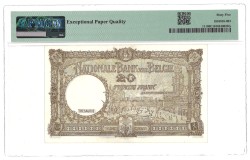 Belgium. 20 Francs. Banknote. Type 1940/1947. - PMG 65EPQ