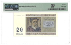 Belgium. 20 Francs. Banknote. Type 1956. - PMG 65EPQ