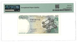 Belgium. 20 Francs. Banknote. Type 1964. - PMG 65EPQ