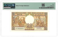 Belgium. 50 Francs. Banknote. Type 1956. - PMG 40