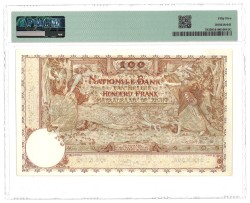 Belgium. 100 Francs. Banknote. Type 1914/1920. Type 2 In Higher Grading. - PMG 55