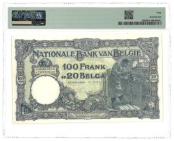 Belgium. 100 Francs. Banknote. Type 1927/1932. - PMG 50