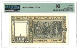 Belgium. 100 Francs. Banknote. Type 1945/1950. Type Top pop. - PMG 66EPQ