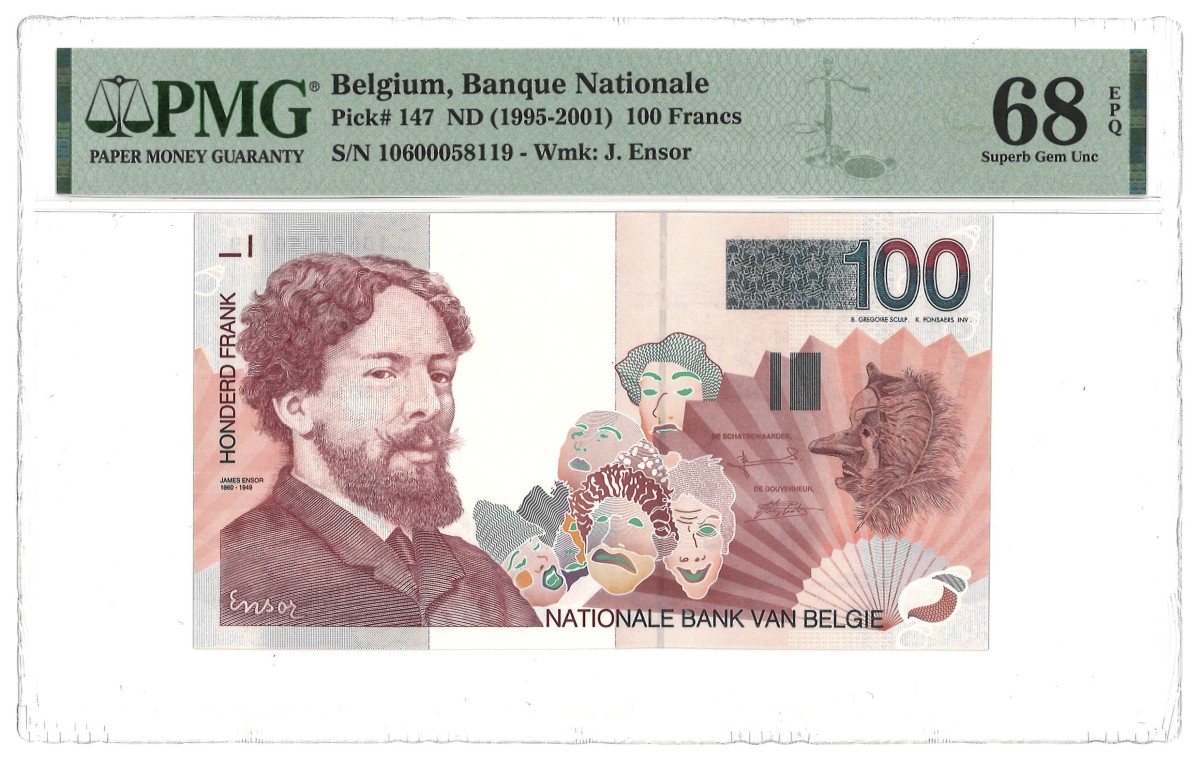 Belgium. 100 Francs. Banknote. Type 1995/2001. - PMG 68EPQ