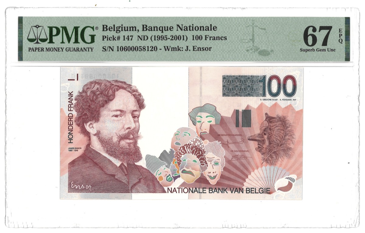 Belgium. 100 Francs. Banknote. Type 1995/2001. - PMG 67EPQ