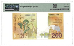 Belgium. 200 Francs. Banknote. Type 1995. - PMG 65EPQ