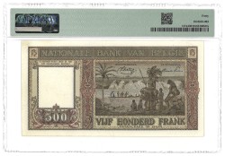 Belgium. 500 Francs. Banknote. Type 1944/1945. - PMG 40