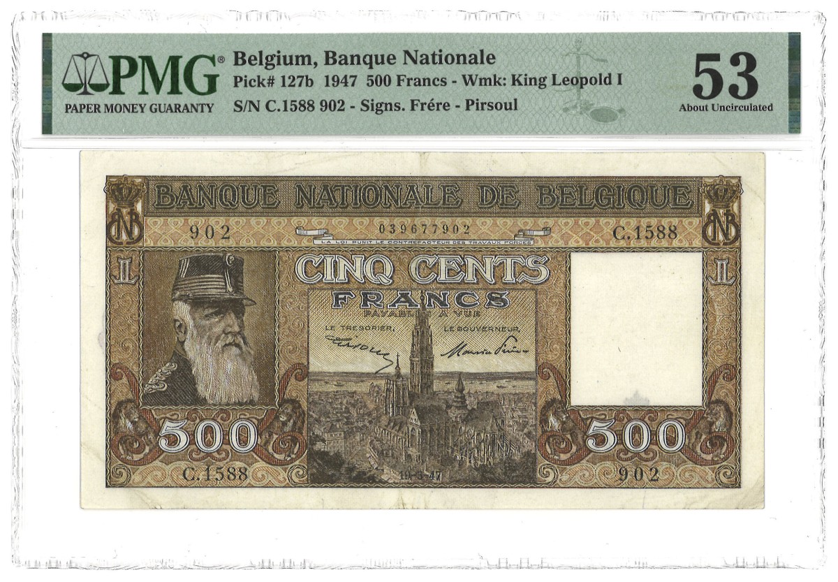 Belgium. 500 Francs. Banknote. Type 1947. Type Top pop. - PMP 53