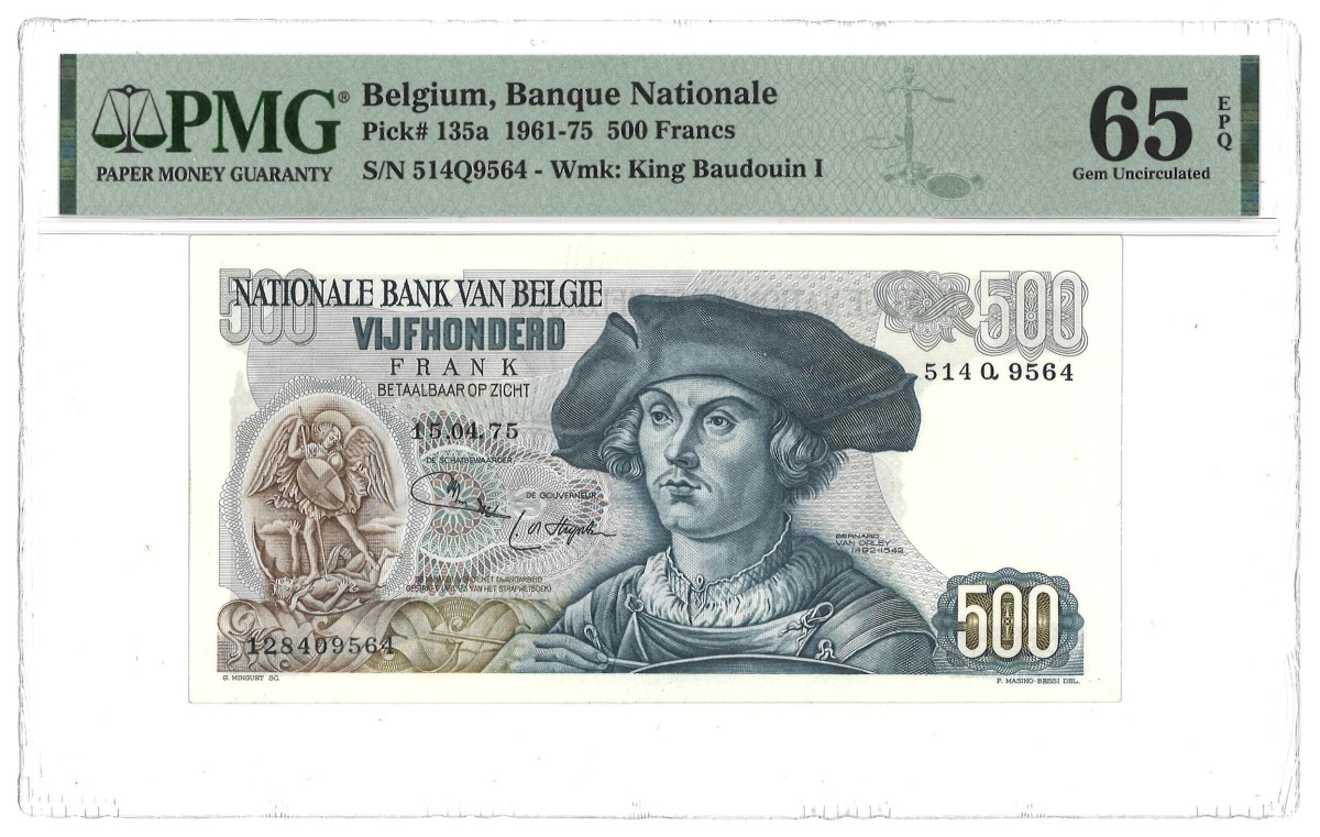 Belgium. 500 Francs. Banknote. Type 1961/1975. - PMG 65EPQ