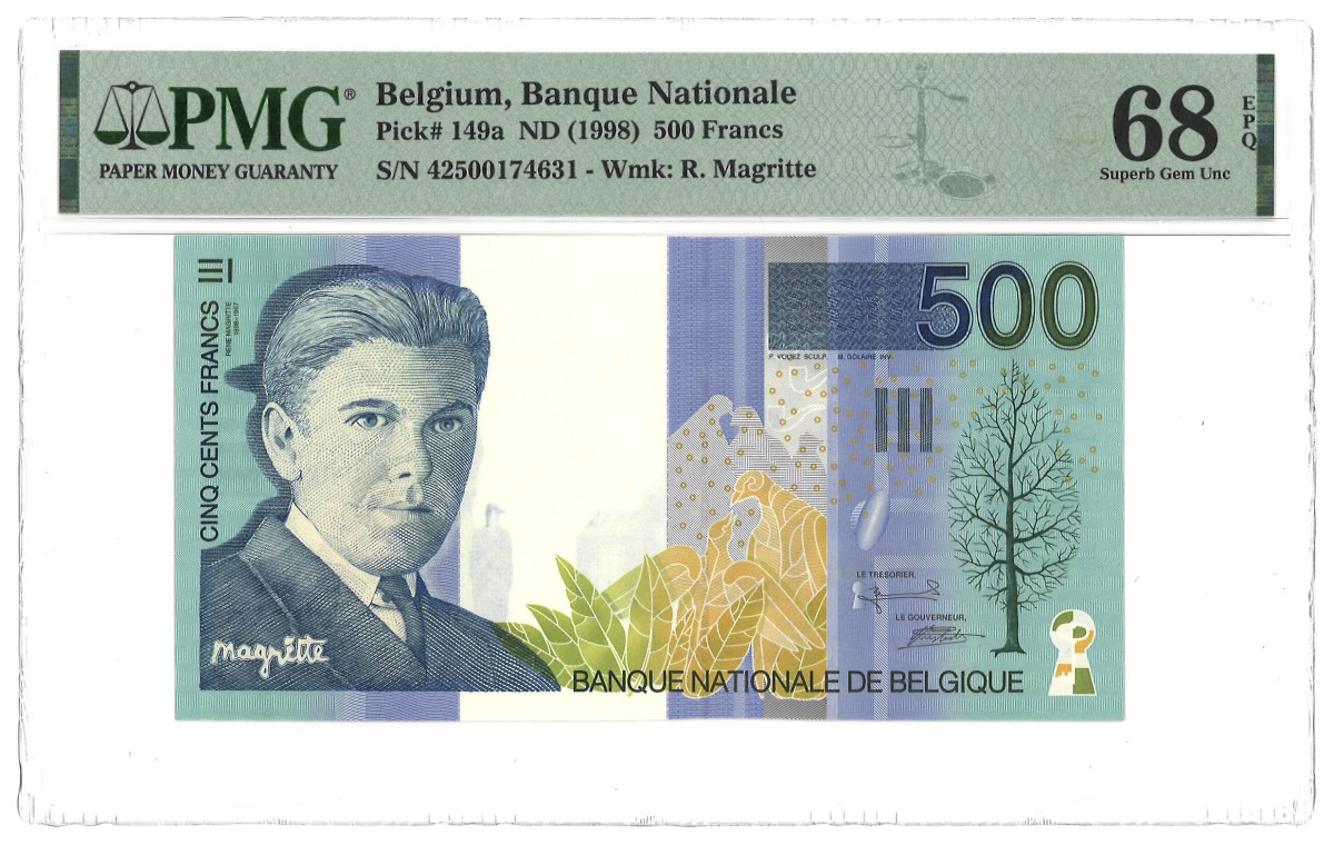 Belgium. 500 Francs. Banknote. Type 1998. - PMG 68EPQ