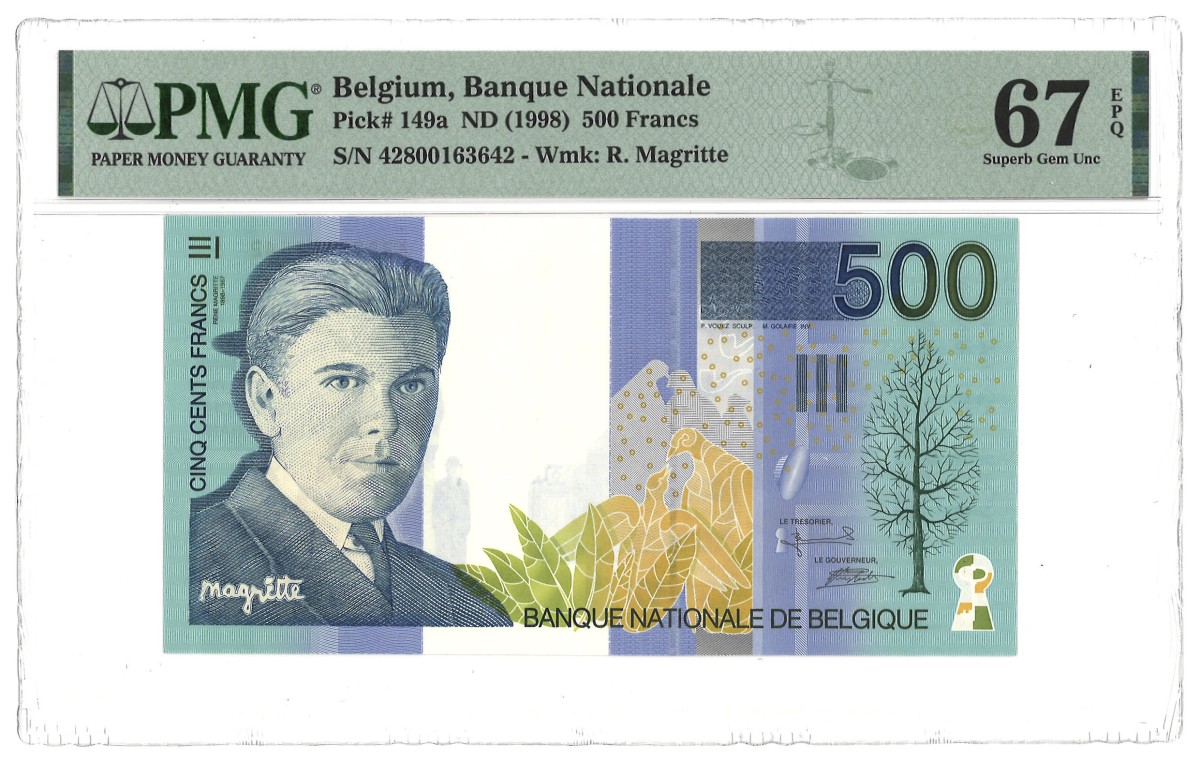 Belgium. 500 Francs. Banknote. Type 1998. - PMG 67EPQ