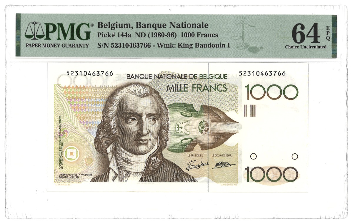 Belgium. 1000 Francs. Banknote. Type 1980/1996. - PMG 64EPQ