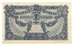 Belgium. 1 Francs. Banknote. Type 1920. - About UNC.