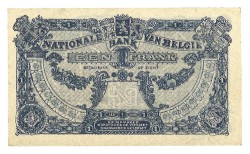 Belgium. 1 Francs. Banknote. Type 1920. - About UNC.