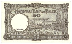 Belgium. 20 Francs. Banknote. Type 1945. - Extremely fine.