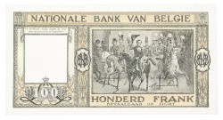 Belgium. 100 Francs. Banknote. Type 1949. - About UNC.