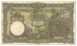 Belgium. 100 Francs. Banknote. Type 1921. Type Colour variant. - Extremely fine.