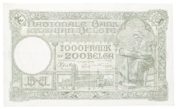 Belgium. 1000 Francs. Banknote. Type 1935/1944. - Very fine +